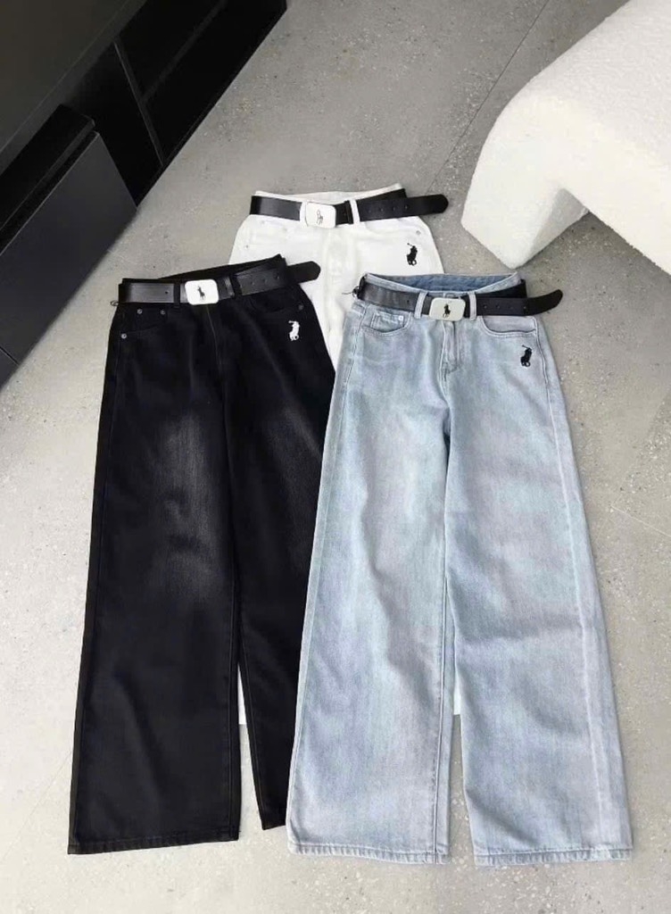 QUẦN JEAN SUÔNG THÊU NGỰA 3 MÀU NỮ SẴN (SALE 97k)