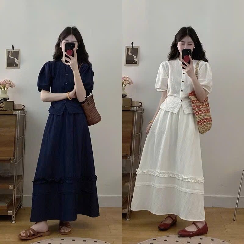 SET ÁO LI SƯỜN MIX CV BÈO DÀI NỮ SẴN