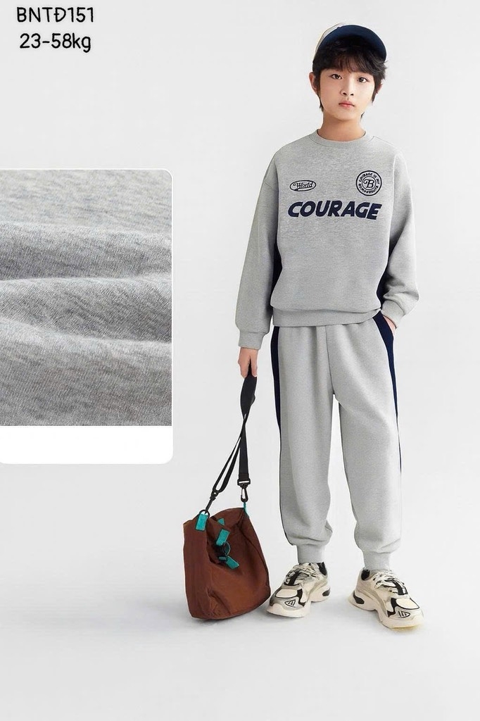 BỘ DÀI NỈ COURAGE PRACTICAL PHỐI MÀU BÉ TRAI SIZE ĐẠI