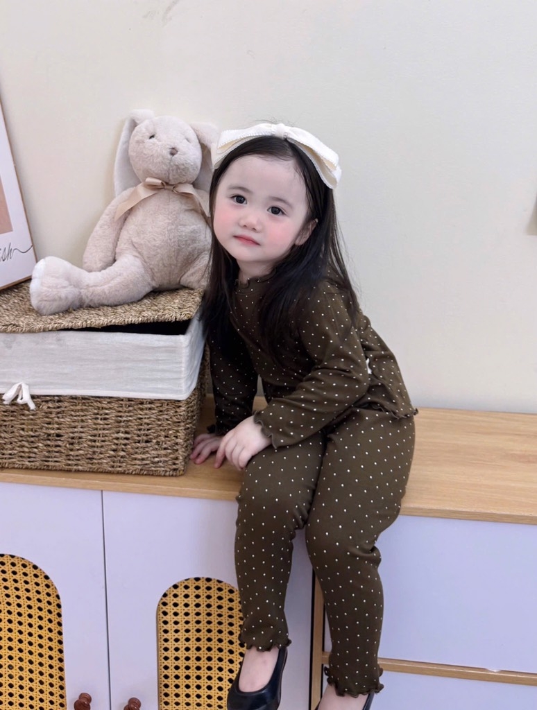 SET BỘ ZIP DÀI CHẤM BI 3 MÀU BÉ GÁI(XẢ 55k)