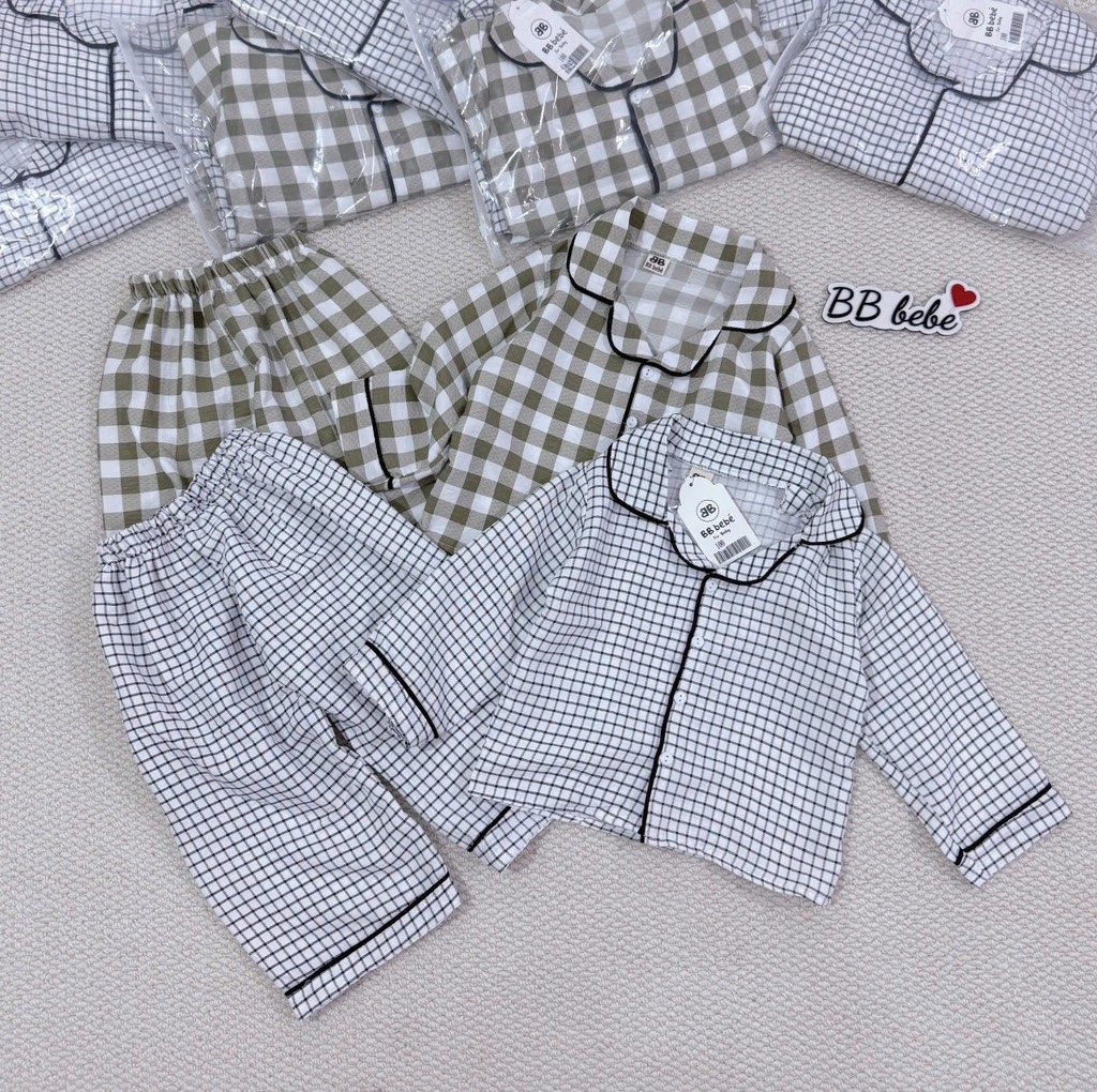 SET 2 BỘ DÀI PIZAMA KẺ BÉ TRAI SẴN