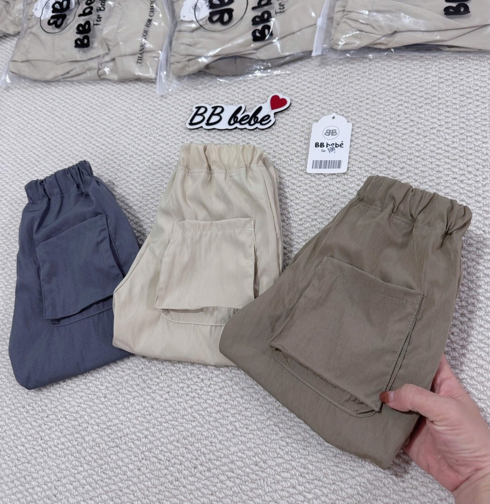 SET 3 QUẦN GIÓ DÀI TONE BE GHI NÂU BÉ TRAI