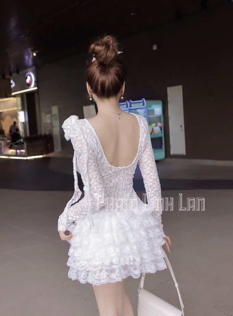 VÁY REN ĐÍNH HOA BÈO KÈM QUẦN SẴN