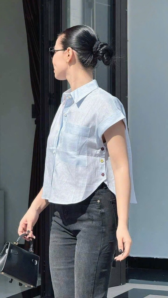 ÁO SƠ MI VẠT GẬP HAI MÀU NỮ