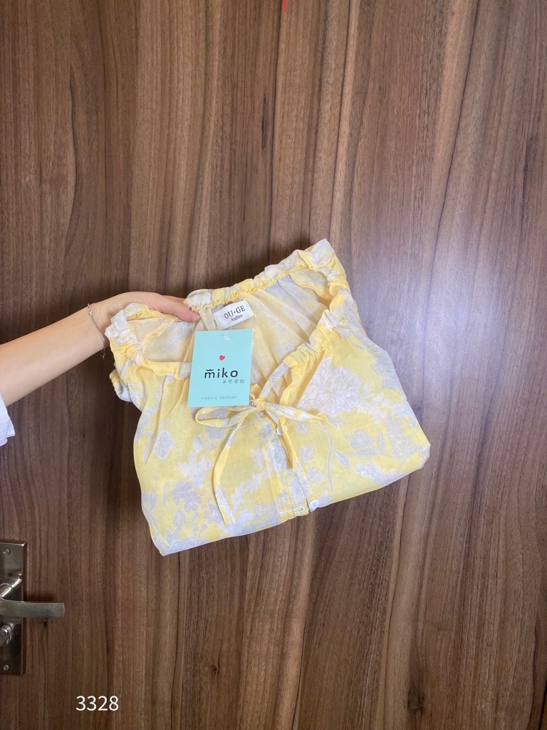 SET BỘ BÈO HOA VÀNG HOẠ TIẾT NỮ SẴN