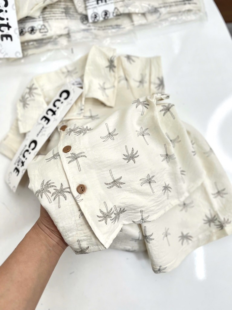 BỘ PIZAMA HOẠ TIẾT CÂY DỪA HÀN XẺNG BÉ TRAI