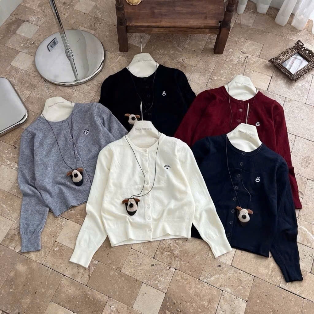 ÁO LEN CADIGAN KÈM GẤU QC NỮ