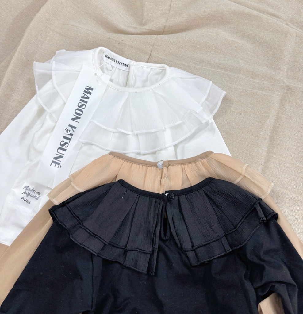 SET 3 ÁO THU ĐÔNG DÀI TAY VIỀN REN TƠ BÉ GÁI SẴN