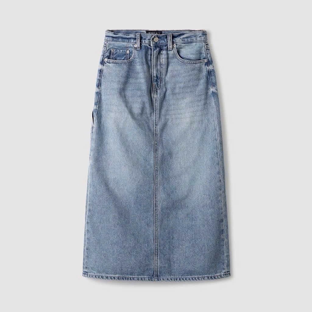 CHÂN VÁY JEAN NỮ WHOAU XẺ SAU DÁNG DÀI SẴN(SALE 149k)