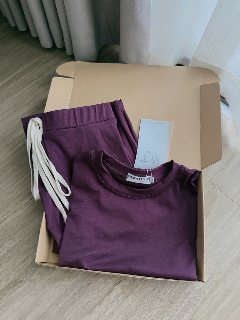 SET BỘ TÍM ÁO CROP MIX CHÂN VÁY DÀI NỮ SẴN