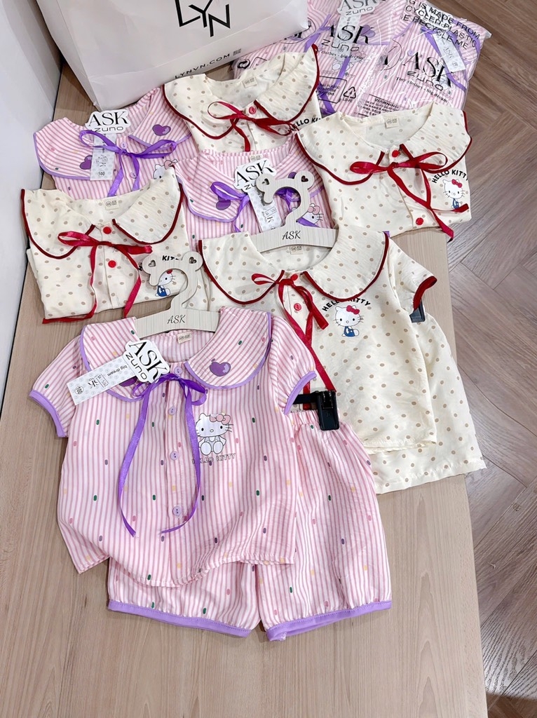 SET 2 BỘ BÈO BÈO CHẤM BI TÍM BE BÉ GÁI