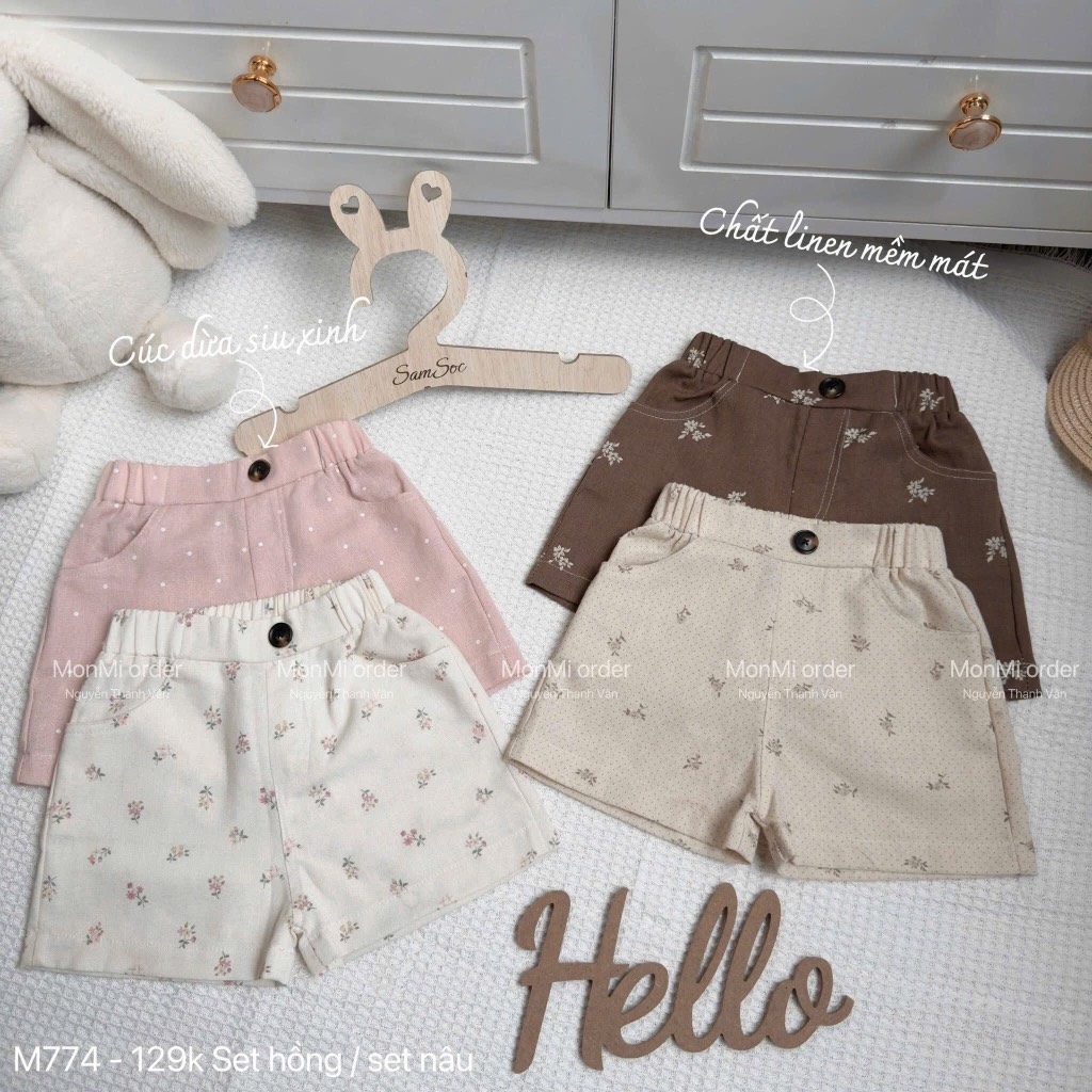 SET 2 QUẦN CHẤM BI HOA NHÍ BÉ GÁI SẴN( 59k)