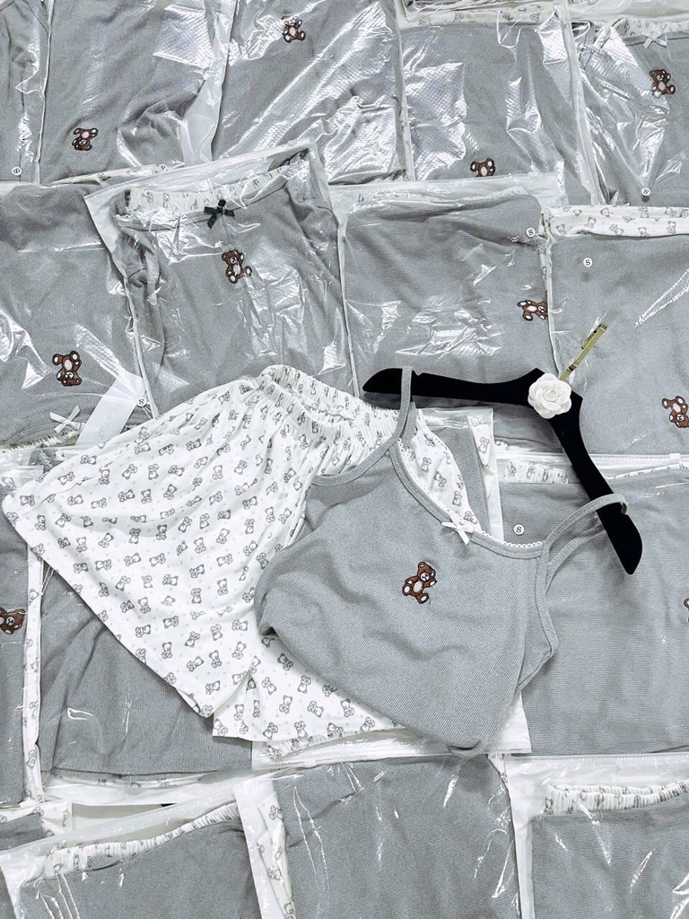 SET BỘ CỘC 2 DÂY GẤU TONE GHI NỮ SẴN