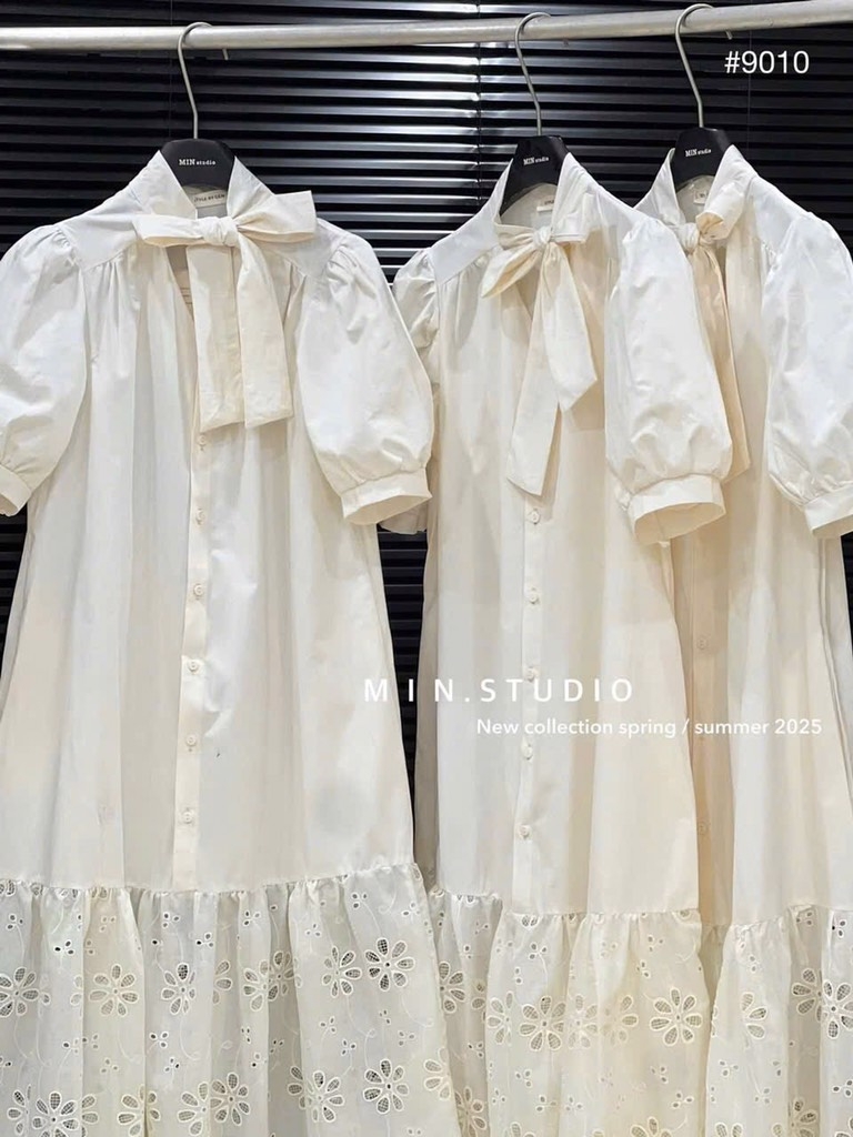 VÁY SUÔNG MAXI NƠ CỔ NỮ SẴN ( XẢ 99k )