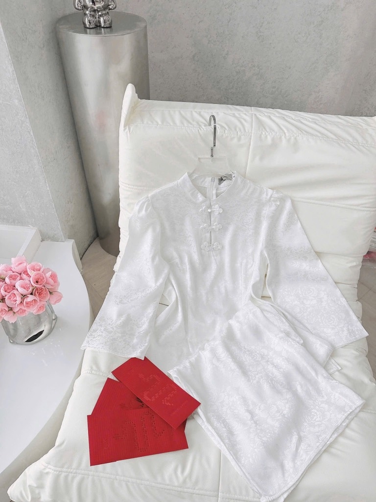SET PHÁP PHỤC GẤM CỔ TÀU CÚC TẾT NỮ SẴN( SALE 149k)