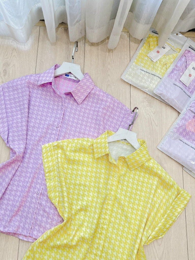 ÁO SƠ MI GU TAY LV DÍC DẮC NỮ SẴN( xả 79k )