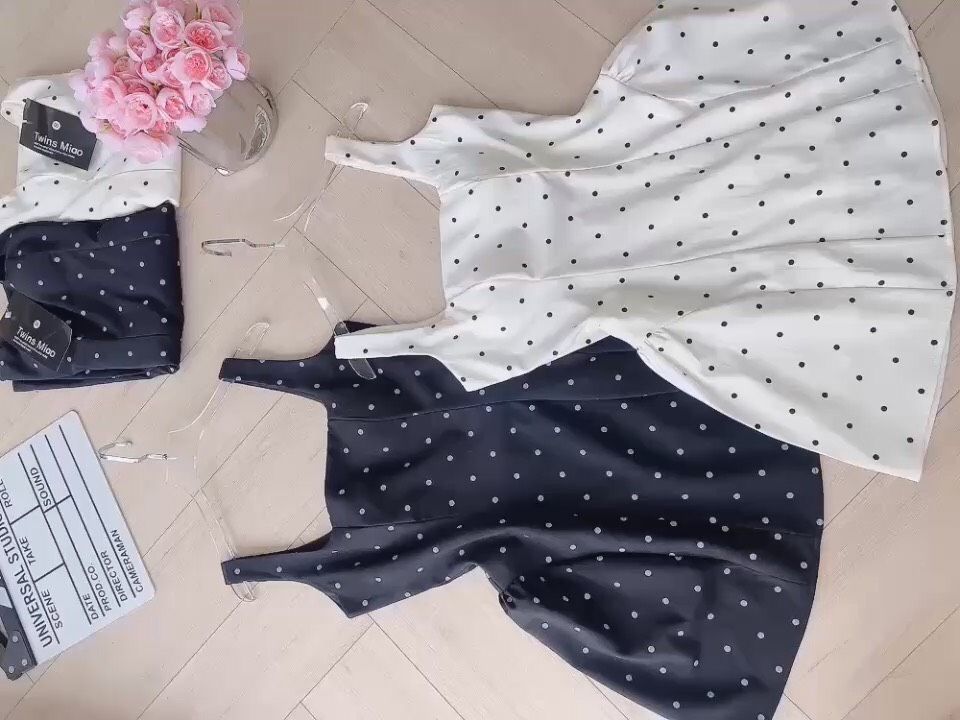 VÁY HAI DÂY CHẤM BI NỮ SẴN(SALE 115k)