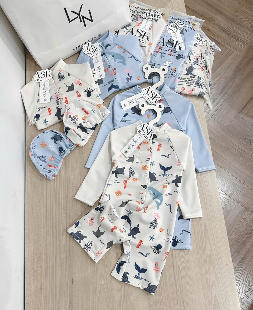 SET 2 BỘ BƠI ĐỘNG VẬT BÉ TRAI BÉ GÁI(XẢ 105k)