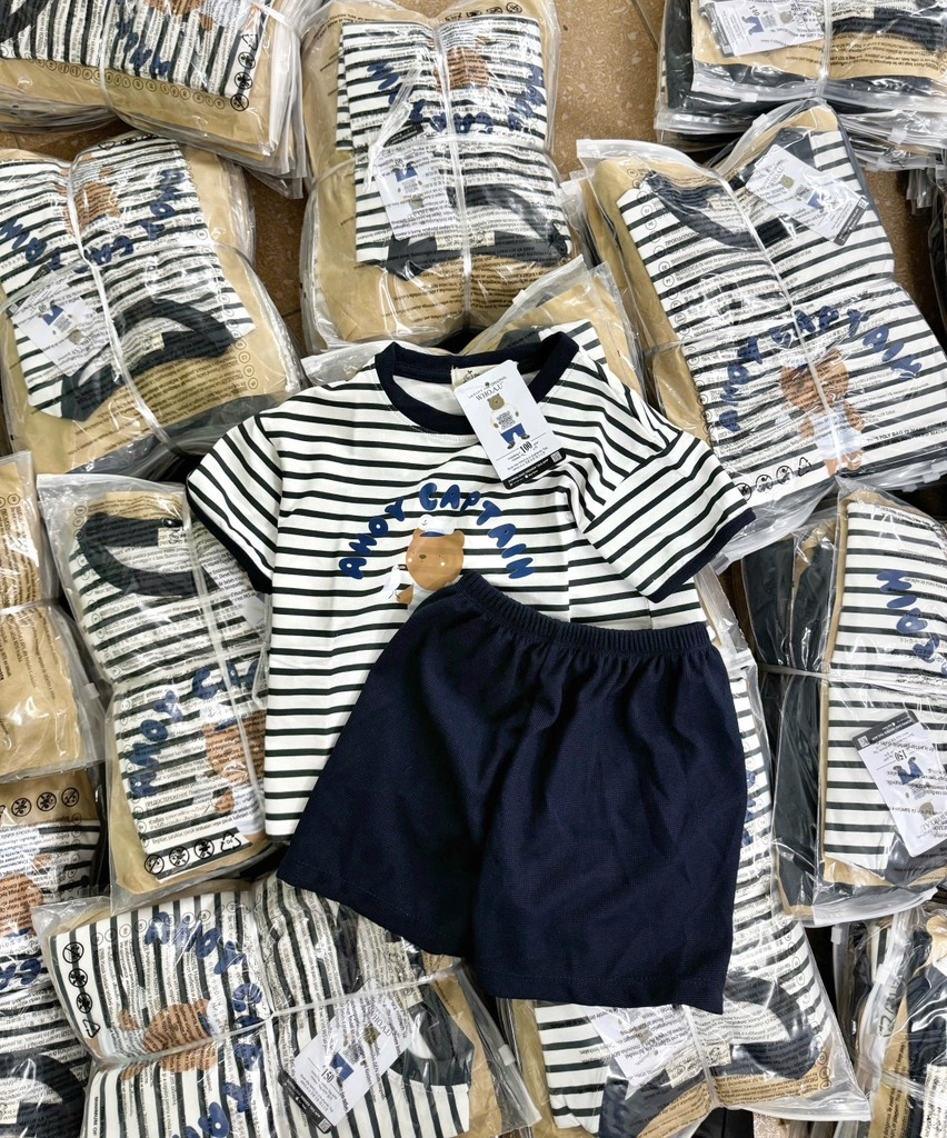 SET ÁO KẺ QUẦN ĐÙI BÉ TRAI