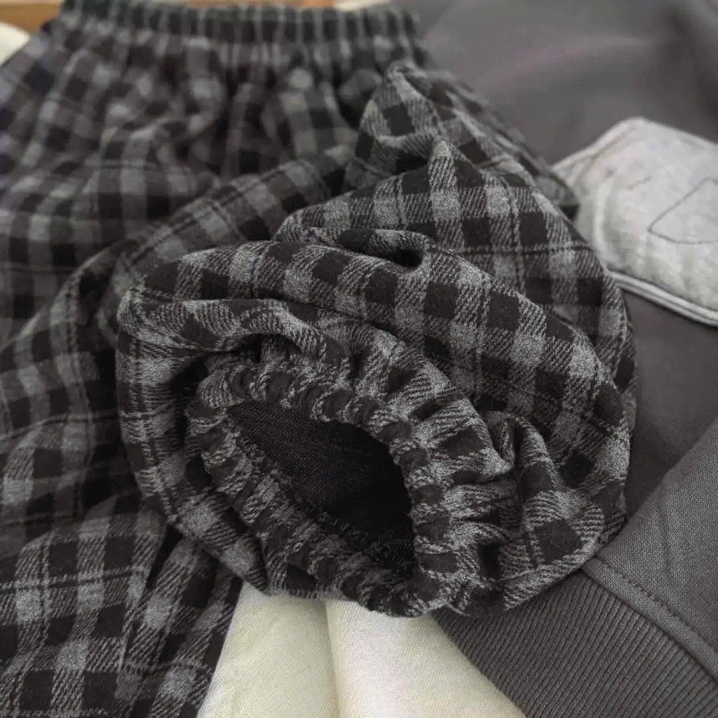 SET BỘ DÀI NỈ ĐANH THÊU HOẠ TIẾT KÈM QUẦN KẺ BÉ TRAI