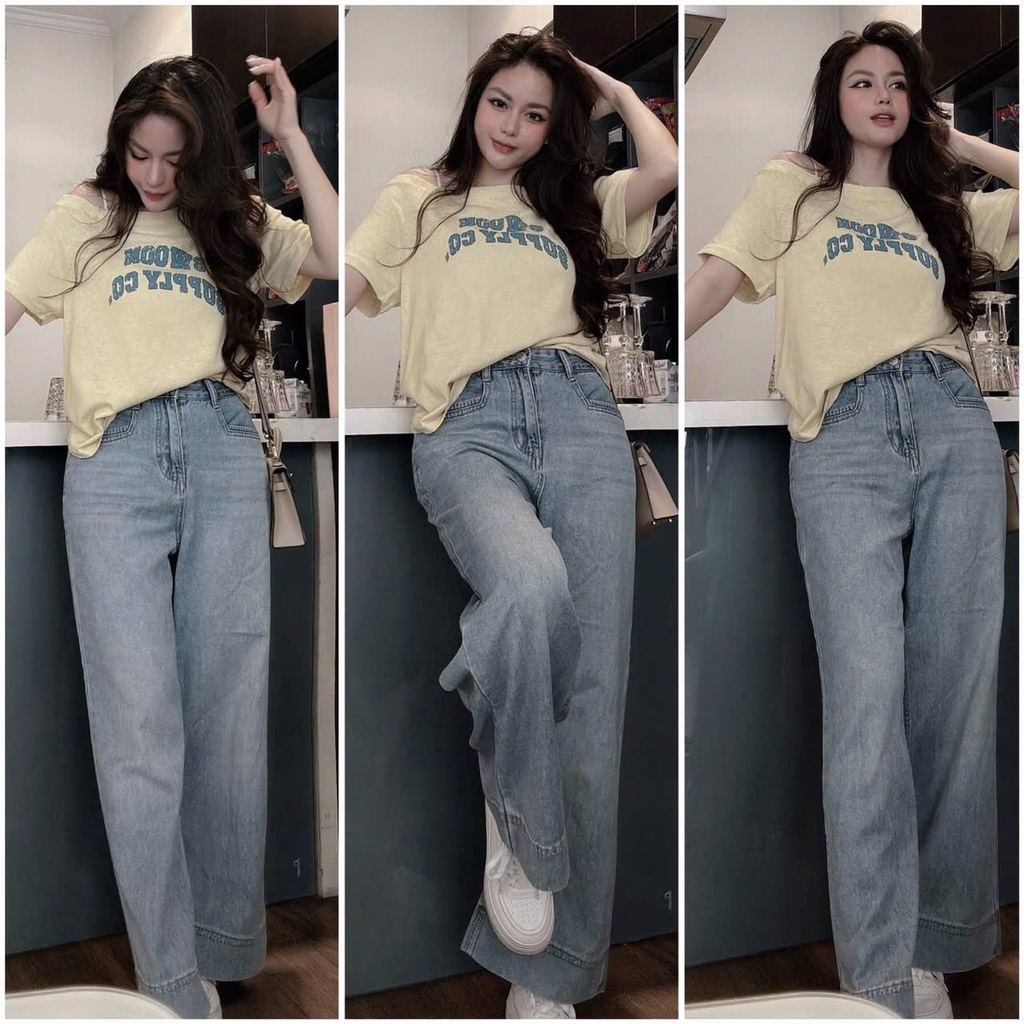 QUẦN JEANS NỮ SUÔNG GẤU TO TÚI VẠT SẴN