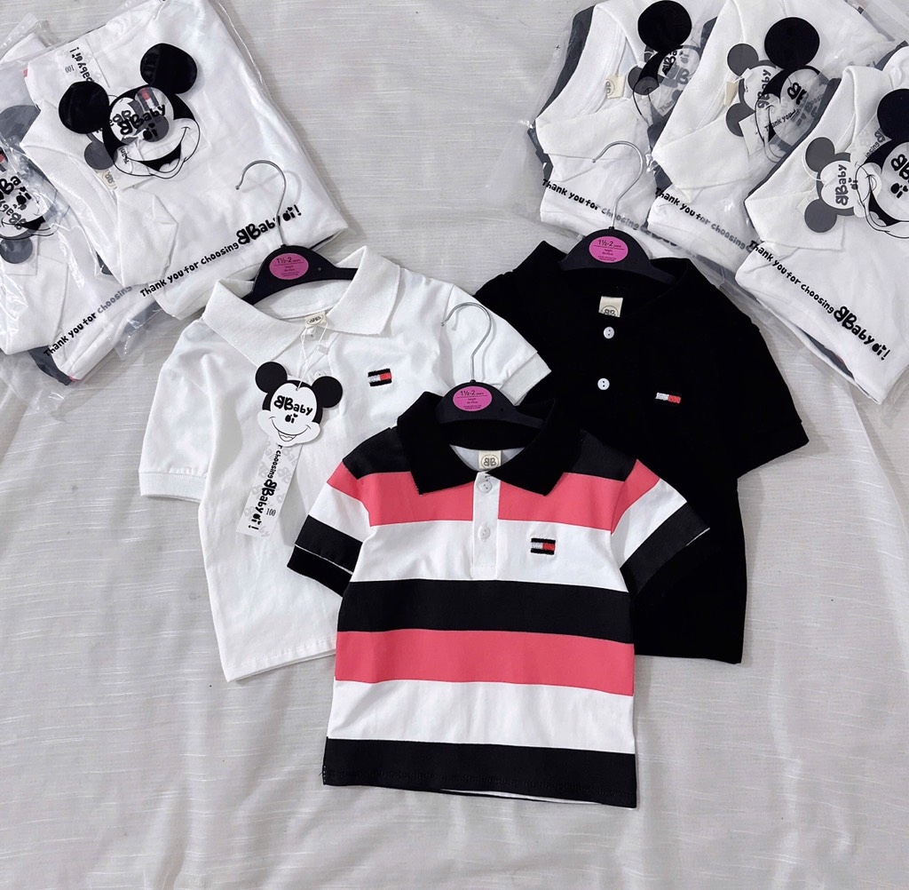 SET 3 ÁO CỔ TRỤ TÔMMY SỊN XÒ BÉ TRAI ( xả 69k)