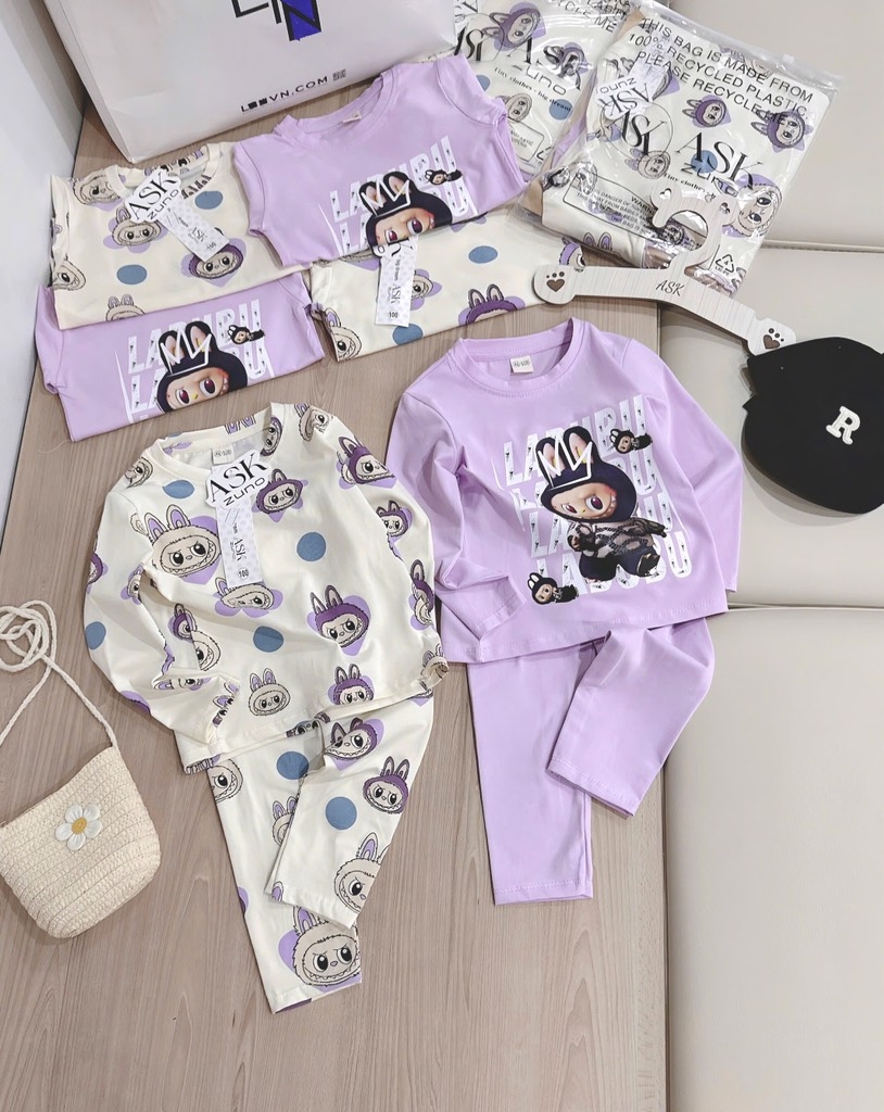 SET 2 BỘ COTTON LABUBUTHU ĐÔNG  BÉ GÁI (sale 79k)
