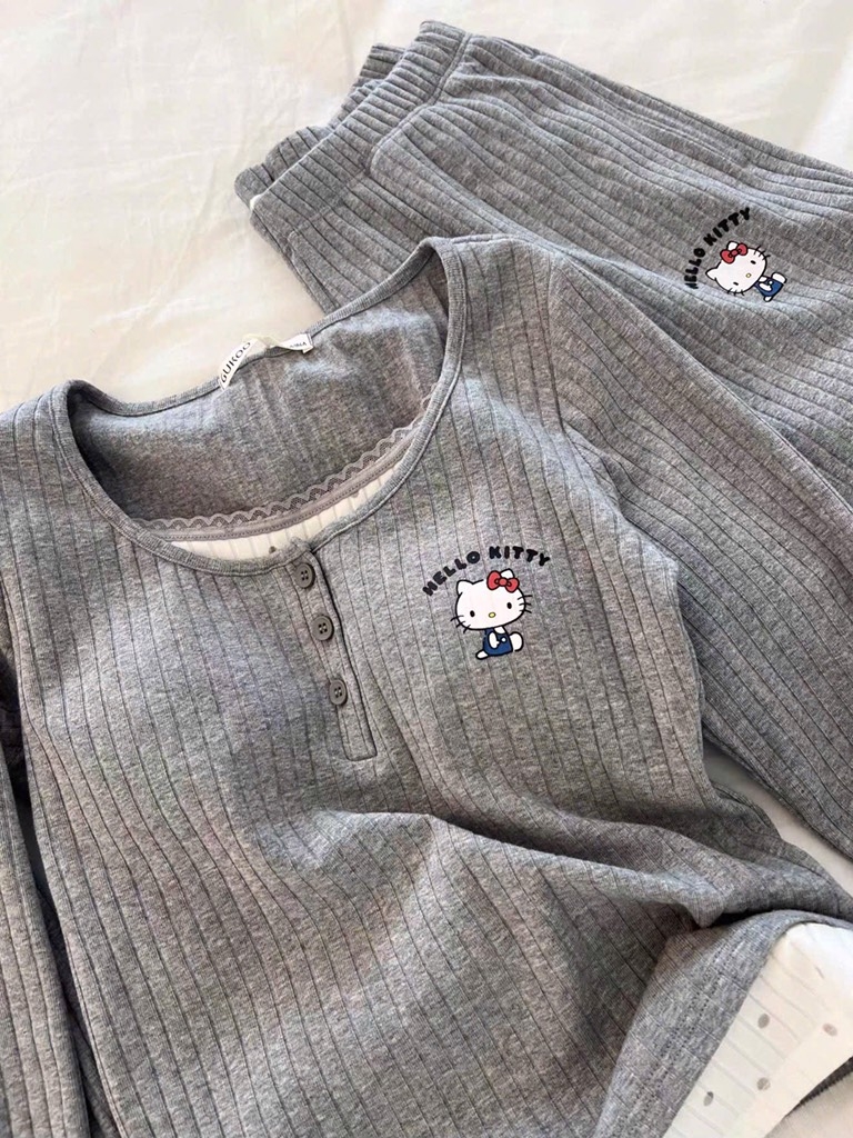 SET BỘ TĂM XÁM MICKY DÀI TAY NỮ THU ĐÔNG