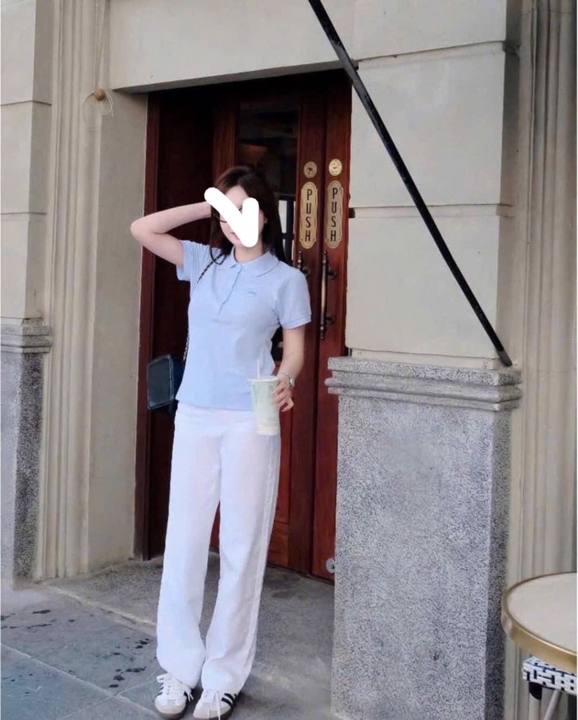 ÁO POLO CÁ SẤU XANH DƯƠNG NHẠT BASIC NỮ