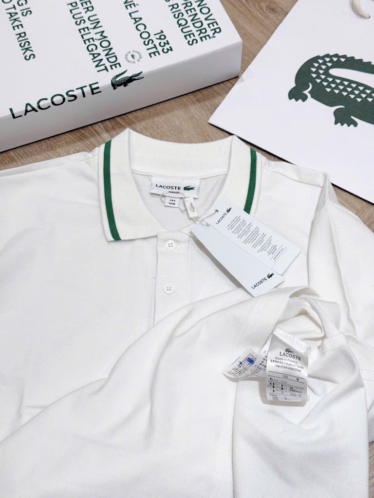 ÁO TRẮNG VIỀN XANH LACCOT NỮ