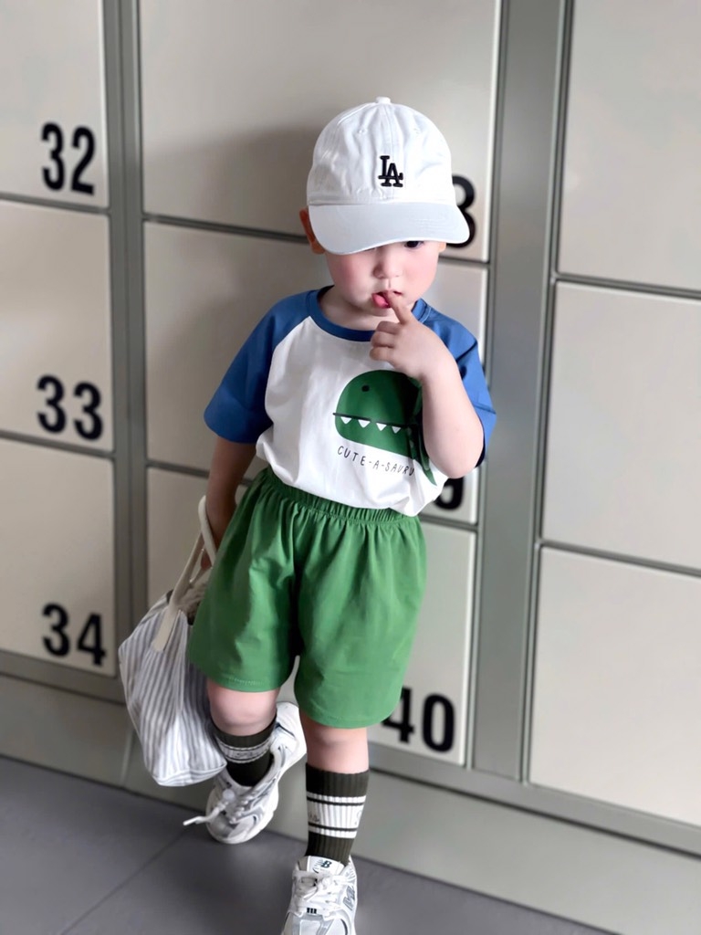 SET 2 BỘ BÉ TRAI KẺ CARO KHỦNG LONG SẴN