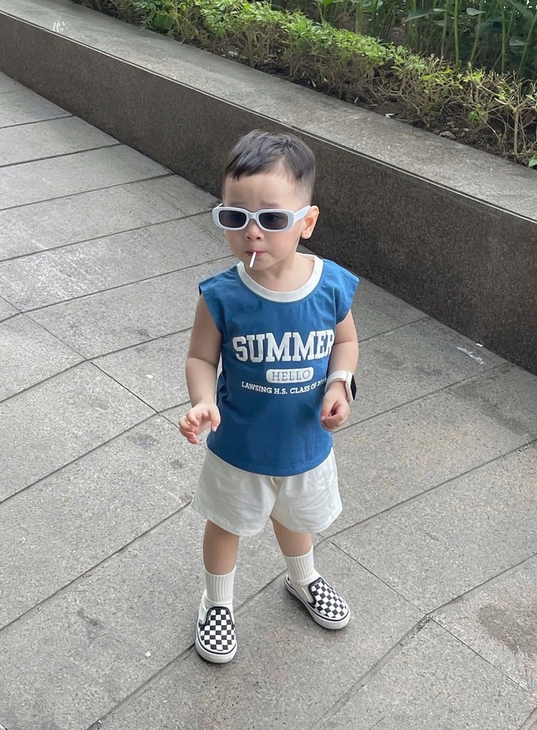 SET BỘ SUMMER XANH TRẮNG BÉ TRAI SẴN(SALE 89k)