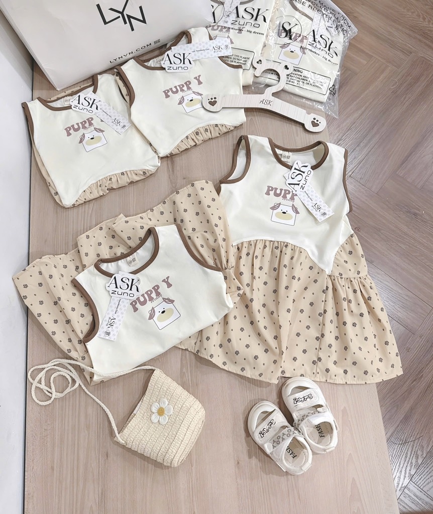 VÁY XOÈ HOA NHÍ PUPPY BÉ GÁI SẴN