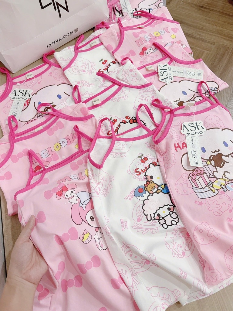 SET VÁY 2 DÂY KITTY MELODY BÉ GÁI