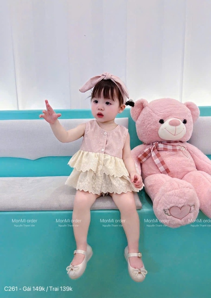 SET BỘ + VÁY TONE HỒNG BÉ TRAI BÉ GÁI
