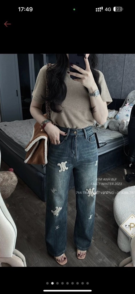 QUẦN JEAN SUÔNG CELINE- xả 85k
