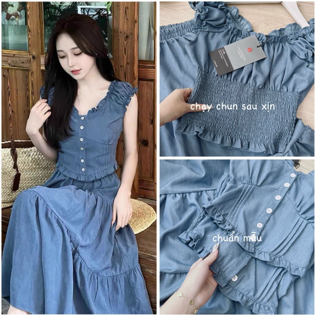 SET BÒ NỮ BIÊN NHẬT LI BÈO GẤU MIX CHÂN VÁY (KH ĐẶT SLL)