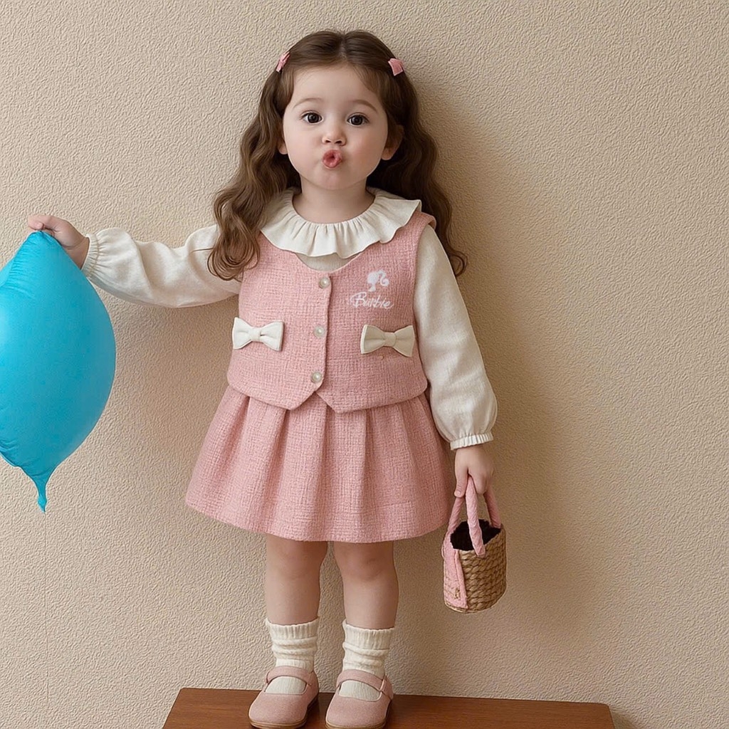 SET VÁY DẠ BARBIE TIỂU THƯ BÉ GÁI THU ĐÔNG