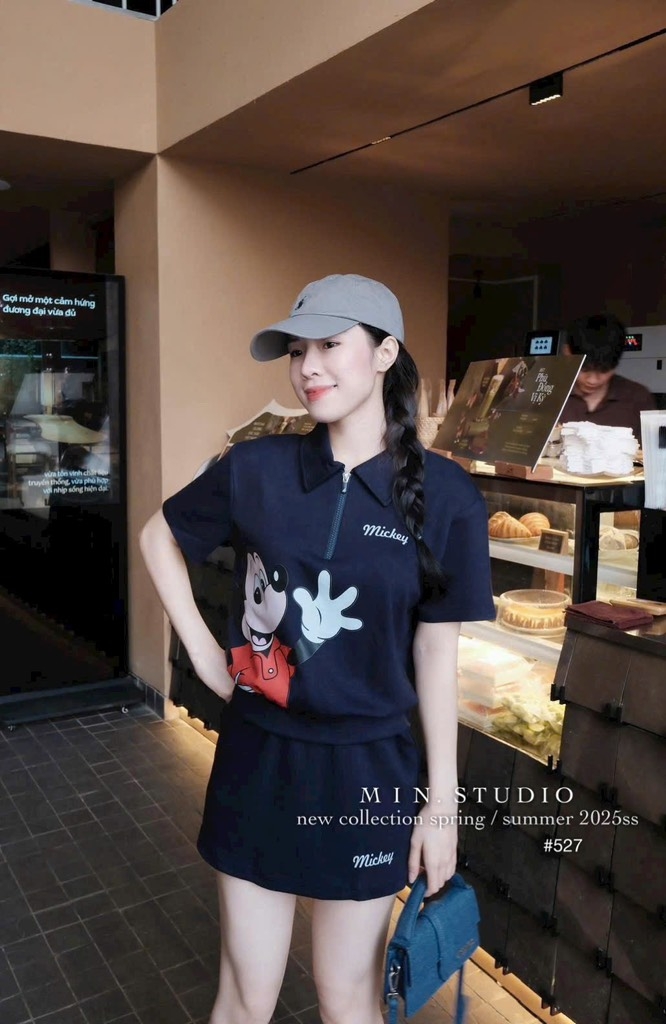 SET BỘ MICKEY CỔ KÉO KHOÁ CVAY NỮ