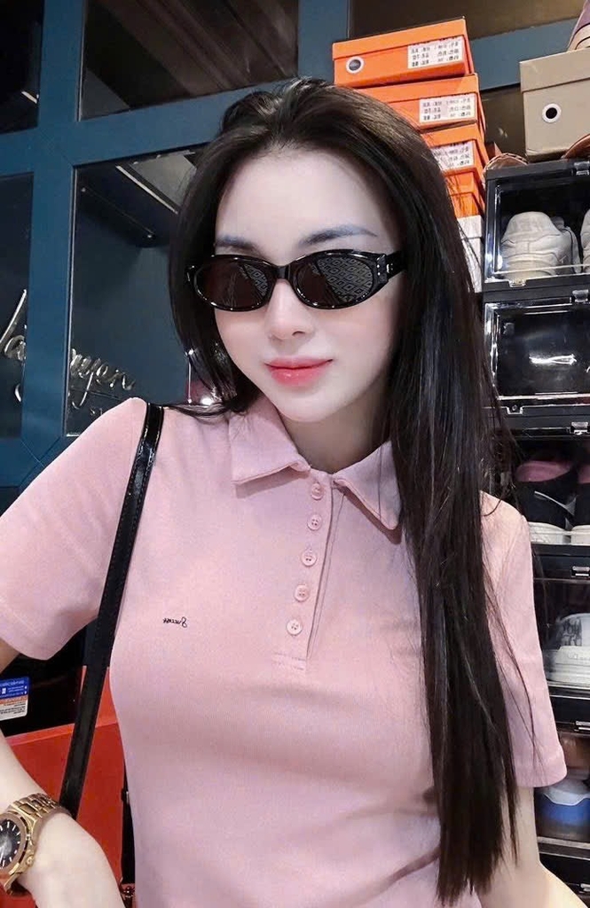 VÁY POLO UMI HỒNG PASTEL NỮ SẴN( xả 105k )