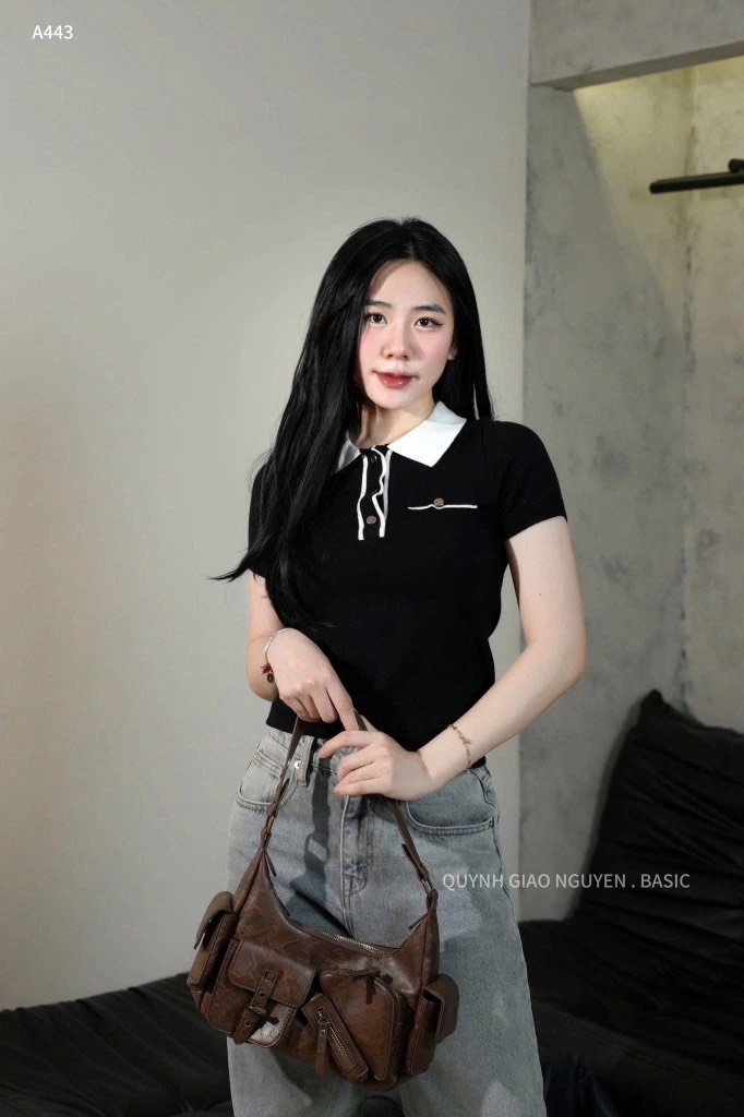 ÁO LEN DỆT XUẤT DƯ ĐEN TRẮNG NỮ