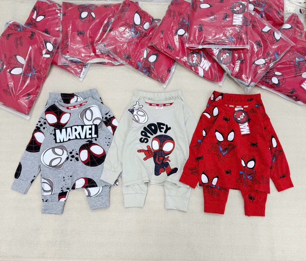 BỘ 3 BỘ DÀI SPIDERMAN MARVEL TONE ĐỎ GHI BÉ TRAI