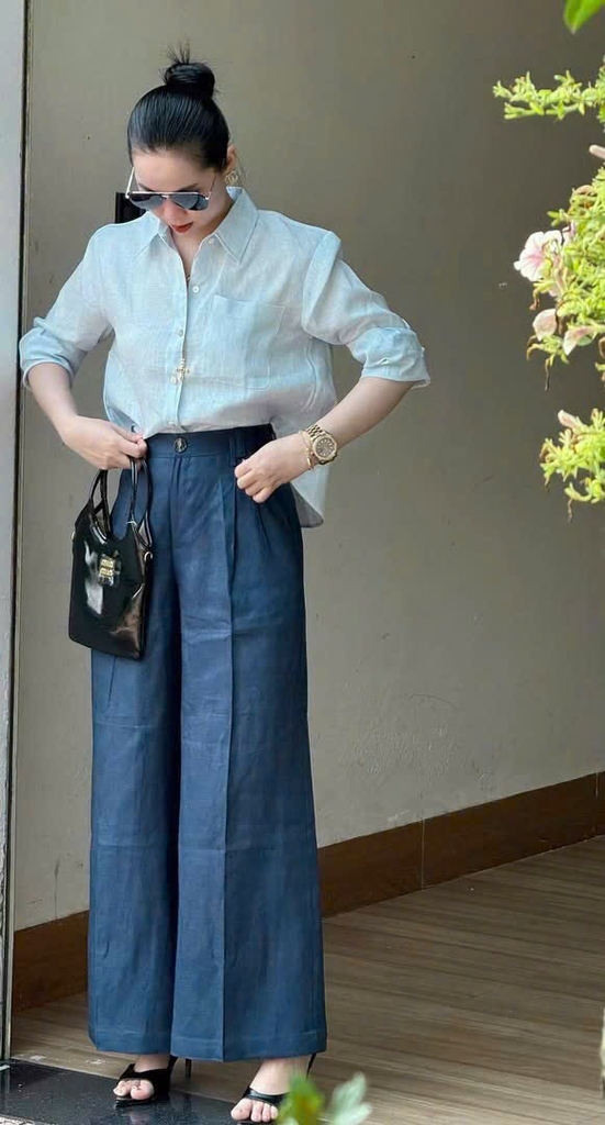 ÁO SƠ MI GU ĐÍNH NƠ SAU NỮ SẴN