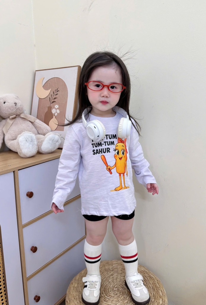 SET 4 ÁO XƯỚC HH CAPUCHINO XAHUR DÀI TAY BÉ GÁI