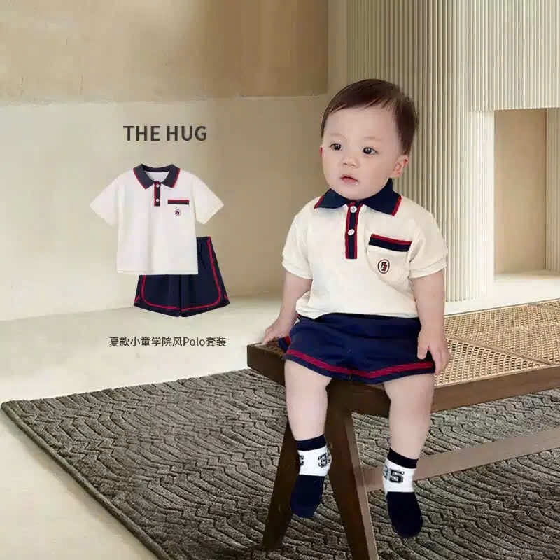 SET CỘC POLO PHỐI CỔ THAN VIỀN ĐỎ BÉ TRAI SẴN (SALE 59k)