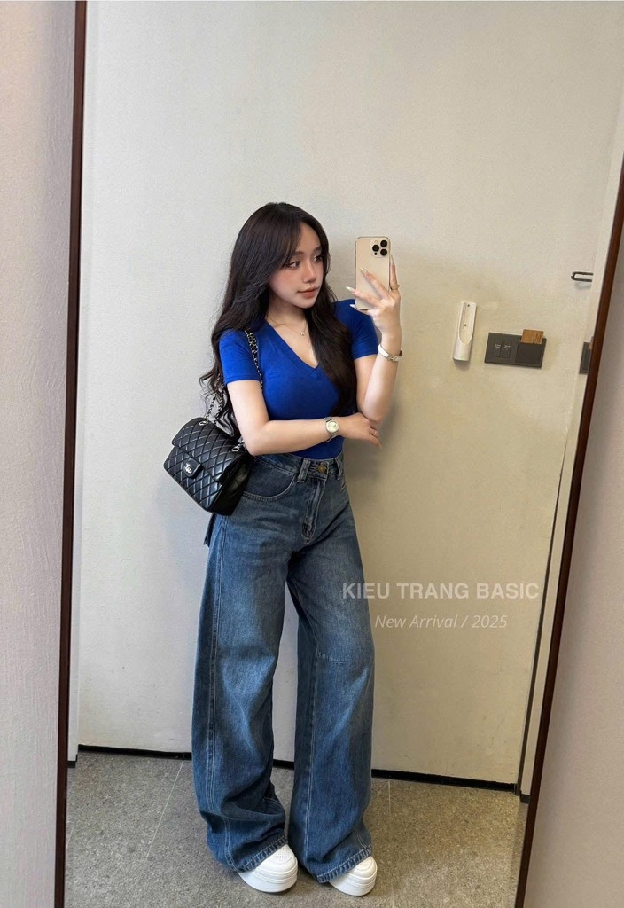 SET 3 ÁO CỔ TIM ĐEN XANH TRẮNG NỮ SẴN