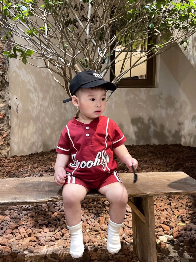 BỘ THỂ THAO CỔ TÀU BROOHLYN Đỏ Đô CHO BÉ TRAI(XẢ 49k)