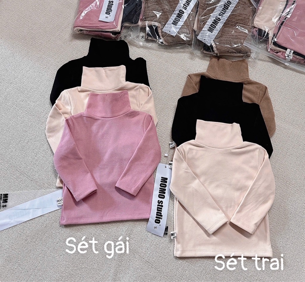 SET 2 ÁO CỔ LỌ DÀI TAY CHO BÉ