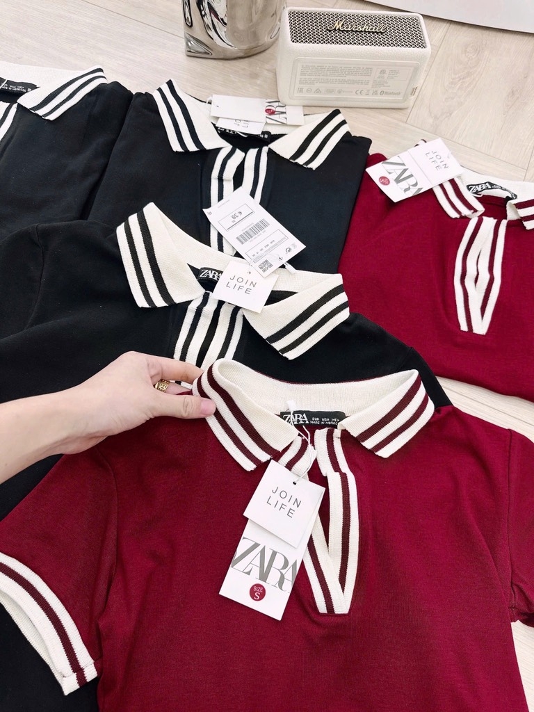ÁO PHÔNG POLO CỔ BẺ BO XỊN NỮ SẴN