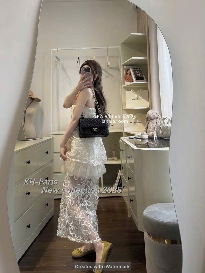 SET ÁO REN 2 DÂY CHÂN VÁY KÈM LÓT NỮ